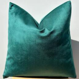 Emerald Green Velvet Pillow Cover, Soft Cotton Euro Sham Pillowcase - thumbnail 4