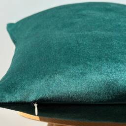 Emerald Green Velvet Pillow Cover, Soft Cotton Euro Sham Pillowcase - thumbnail 2