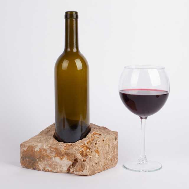 Handmade Travertine Wine Bottle Holder Unique Rack - image 1