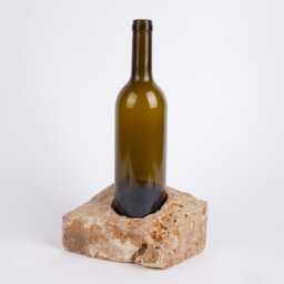 Handmade Travertine Wine Bottle Holder Unique Rack - thumbnail 2