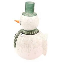 Czech Green Snowman Blown Glass Christmas Candle Holder Decoration - thumbnail 2