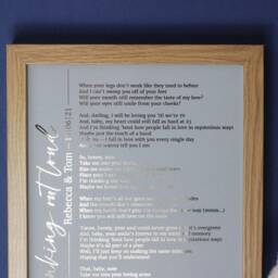 Personalised Song Lyrics Print, First Dance Wedding Anniversary Gift, Favourite Custom Wall Art, Any Gift For Wife Or Husband - thumbnail 3