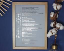 Personalised Song Lyrics Print, First Dance Wedding Anniversary Gift, Favourite Custom Wall Art, Any Gift For Wife Or Husband - thumbnail 1