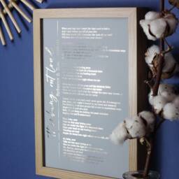 Personalised Song Lyrics Print, First Dance Wedding Anniversary Gift, Favourite Custom Wall Art, Any Gift For Wife Or Husband - thumbnail 2