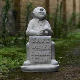 Humorous Garden Statue Save Water Drink Gin' Concrete Sculpture Fun Outdoor Man With Sign Cement Bar Gift Idea Quirky Yard Ornament - thumbnail 4