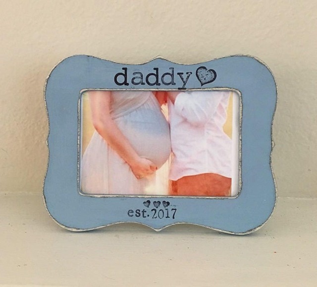 First Father's Day Picture Frame Custom Gift For Dad Dad To Be Expecting Daddy From Child Baby - Flowers in December - image 1