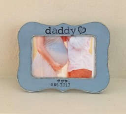 First Father's Day Picture Frame Custom Gift For Dad Dad To Be Expecting Daddy From Child Baby - Flowers in December - thumbnail 1