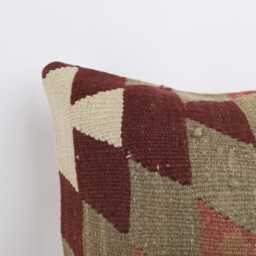 Handmade Turkish Kilim Pillow Embroidered Wool Cushion Cover - 18''x18'' - thumbnail 2