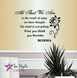 In-Style Decals Wall Vinyl Decal Home Decor Art Sticker All That We Are Is Result Of What Have Thought Buddha Quote Removable Design 338 - thumbnail 1