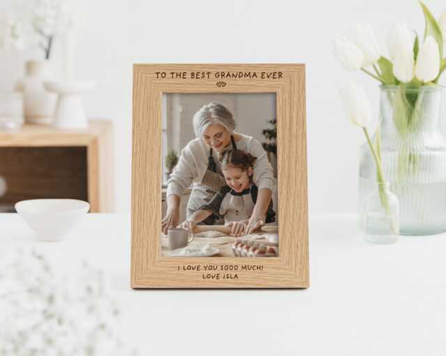 Best Grandma Ever Gift - Photo Frame For Granny Gran Engraved Custom For 7x5 Or 6x4 Picture - image 1