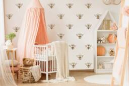 Honey Bee Wall Decals Nursery Decor, Gold Bumble Stickers Lw100