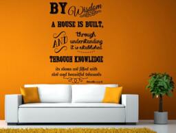 Wisdom Established Through Knowledge Lord God Verse Quote Bible Wall Or Window Sticker Decal Vinyl Fathead Mural Decor L1992 - thumbnail 1