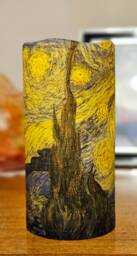 Van Gogh Starry Night Flameless Led Electric Candle Waterproof Battery Operated Non Melt