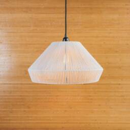 Handmade Macrame Pendant Light Shade, Boho Woven Lamp - thumbnail 2