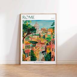 Rome Travel Poster Italian Cityscape Art Print - thumbnail 3