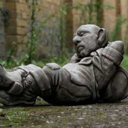 Sleeping Farmer Decor Outdoor Relaxing Gnome Sculpture Concrete Garden Cement Lying Ornament Stone Unique Yard Art Gnome Lover Gift - thumbnail 3