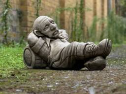 Sleeping Farmer Decor Outdoor Relaxing Gnome Sculpture Concrete Garden Cement Lying Ornament Stone Unique Yard Art Gnome Lover Gift - thumbnail 1