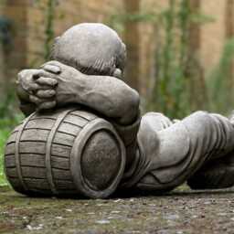 Sleeping Farmer Decor Outdoor Relaxing Gnome Sculpture Concrete Garden Cement Lying Ornament Stone Unique Yard Art Gnome Lover Gift - thumbnail 4
