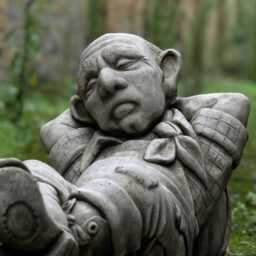 Sleeping Farmer Decor Outdoor Relaxing Gnome Sculpture Concrete Garden Cement Lying Ornament Stone Unique Yard Art Gnome Lover Gift - thumbnail 2