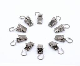 Curtain Clips Silver, Secure Attachment For Wall Cloth & Tapestry With Strong Clamp Hook Hanging - thumbnail 1