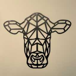 Geometric Cow Head. Wall Mounted Steel Home Decor - thumbnail 2
