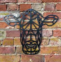 Geometric Cow Head. Wall Mounted Steel Home Decor - thumbnail 1