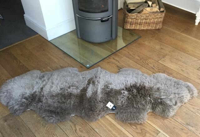xl Mushroom Grey Sheepskin Rug, Extra Long Double Throw, Hand Finished - image 1