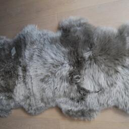 xl Mushroom Grey Sheepskin Rug, Extra Long Double Throw, Hand Finished - thumbnail 2