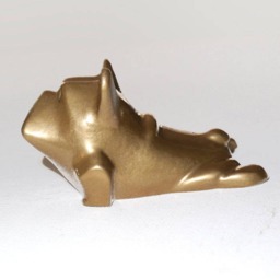 Gold French Bulldog Sculpture Handmade Yoga Frenchie Figurine - thumbnail 2
