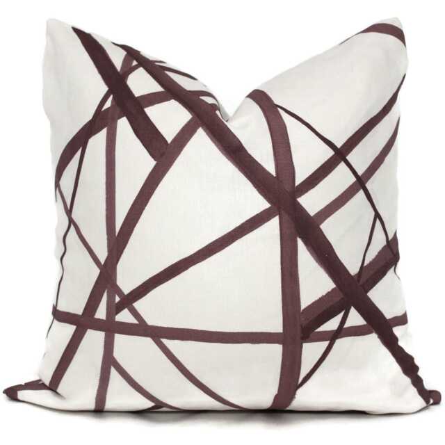 Plum Channels Pillow Cover By Groundworks Lee Jofa Rmt
