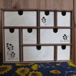 Filigree Wooden Mini Chest Of Drawers Desktop Jewelry Storage - thumbnail 4