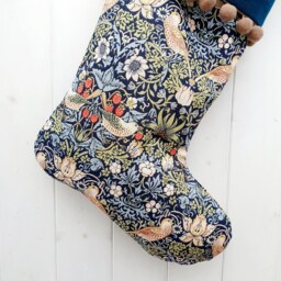 William Morris Christmas Stocking, Velvet Cuff, Decorations, Luxury, Gift, Floral Luxury Stockings - thumbnail 3