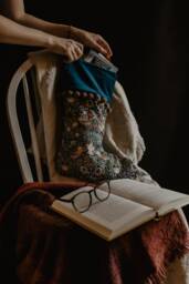 William Morris Christmas Stocking, Velvet Cuff, Decorations, Luxury, Gift, Floral Luxury Stockings - thumbnail 1