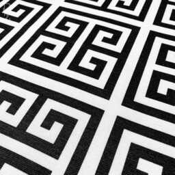 Black & White Cushion Cover With Geometric Pattern - Double Sided Printing Throw Pillow On The Soft Chenille Different Sizes - thumbnail 2