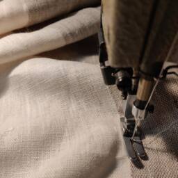 Bordeaux Red Linen Fabric Sample, French Style - thumbnail 3