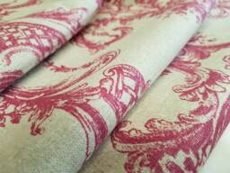 Bordeaux Red Linen Fabric Sample, French Style - thumbnail 1