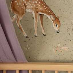 Fawn Wall Decal Neutral Woodland Animal Art For Nursery - thumbnail 4