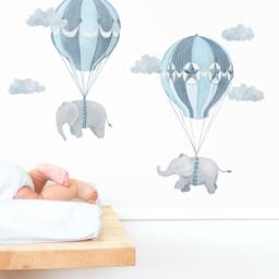 Flying Friends - Fabric Wall Decal Nursery Daydreams Blue Mej - thumbnail 1