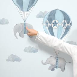 Flying Friends - Fabric Wall Decal Nursery Daydreams Blue Mej - thumbnail 2