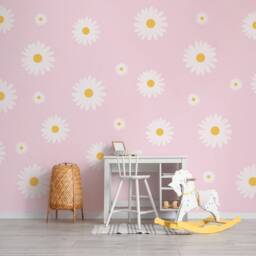 Nursery Big Daisy Wall Decal - Kids Room Floral Sticker Flower Set - thumbnail 3