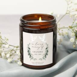 Personalised Memorial Candle in Loving Memory Gift With Doves - thumbnail 1