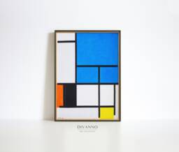 Piet Mondrian Abstract Art Print, Geometric Bauhaus Poster, Contemporary Gallery Wall Art, Mid-Century Modern Home Decor, Iconic Minimalism - thumbnail 1