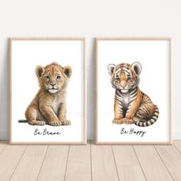 Choose Your Own Safari Jungle Animal Elephant Giraffe Zebra Lion Tiger Monkey Boys Girls A4 Or A3 Nursery Set Of Unframed Prints Zoo Text - thumbnail 3