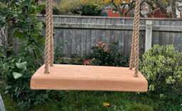 Garden Swing Wooden Seat & Rope