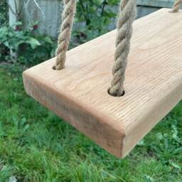 Garden Swing Wooden Seat & Rope - thumbnail 3