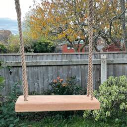 Garden Swing Wooden Seat & Rope - thumbnail 2