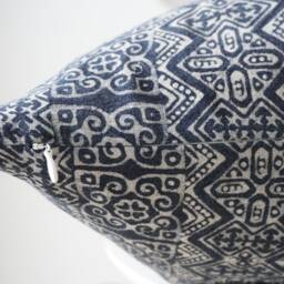 Indigo Neutral Tribal Hemp Hand Woven Natural Dye Color Lumbar Pillow Cover - thumbnail 4