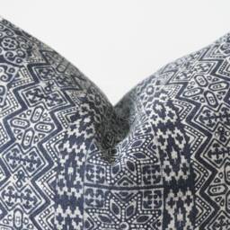 Indigo Neutral Tribal Hemp Hand Woven Natural Dye Color Lumbar Pillow Cover - thumbnail 3