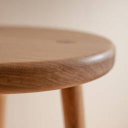 Handmade Oak Three Legged Stool Modern Side Table - thumbnail 3