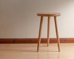 Handmade Oak Three Legged Stool Modern Side Table - thumbnail 1